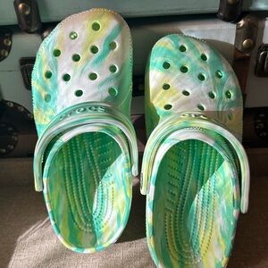 Green Marble Crocs